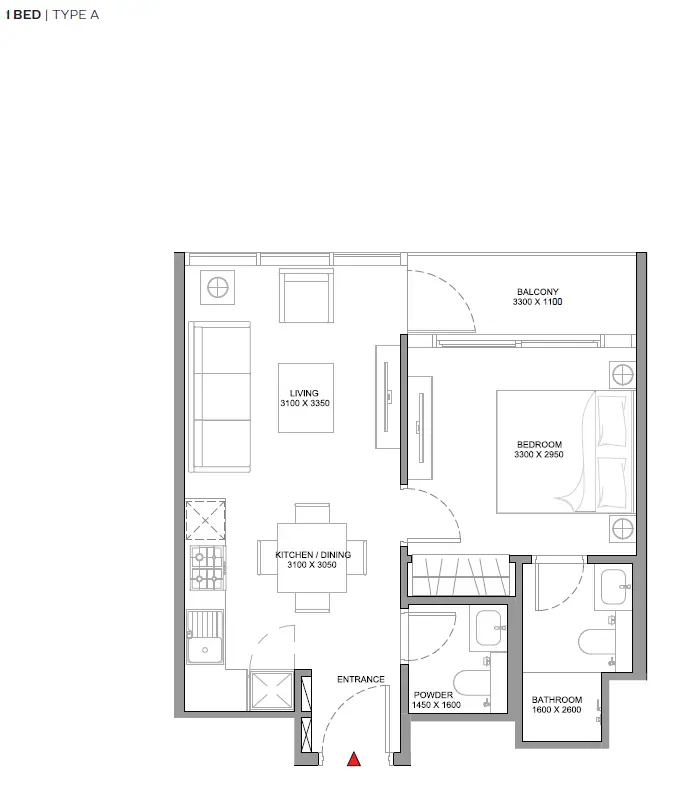 siniya-island-floor-plans-1 bed-type-A.webp